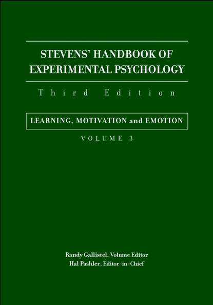 Stevens' Handbook of Experimental Psychology, Learning, Motivation, and Emotion