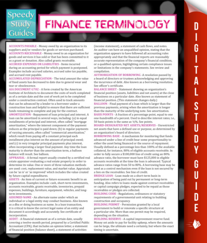 Finance Terminology (Speedy Study Guide)