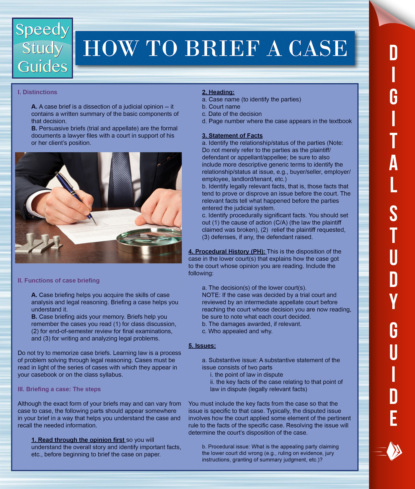 How To Brief A Case (Speedy Study Guides)