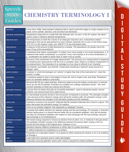 Chemistry Terminology I (Speedy Study Guides)