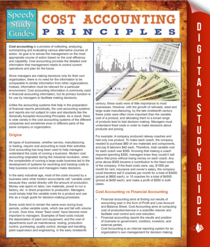 Cost Accounting Principles (Speedy Study Guides)