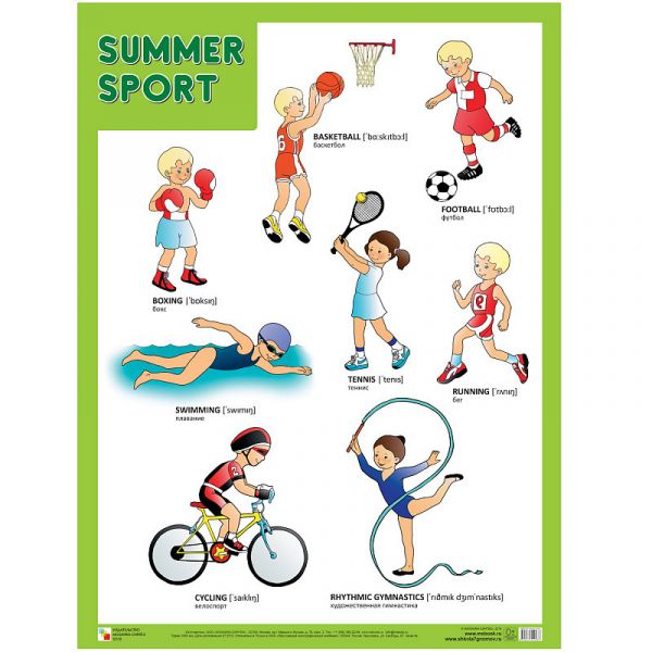 Плакаты (англ). Summer Sport (Летние виды спорта)